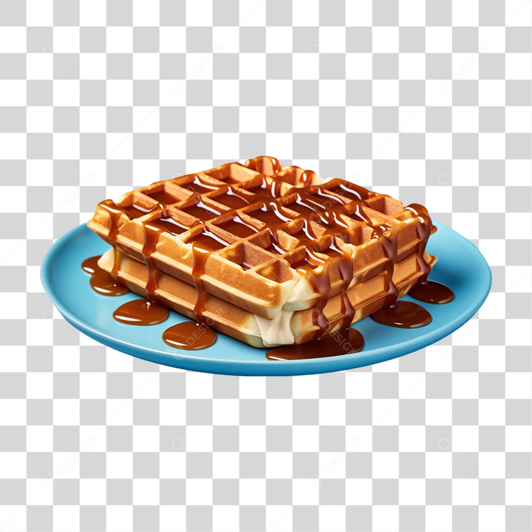 Waffles Com Calda PNG Transparente