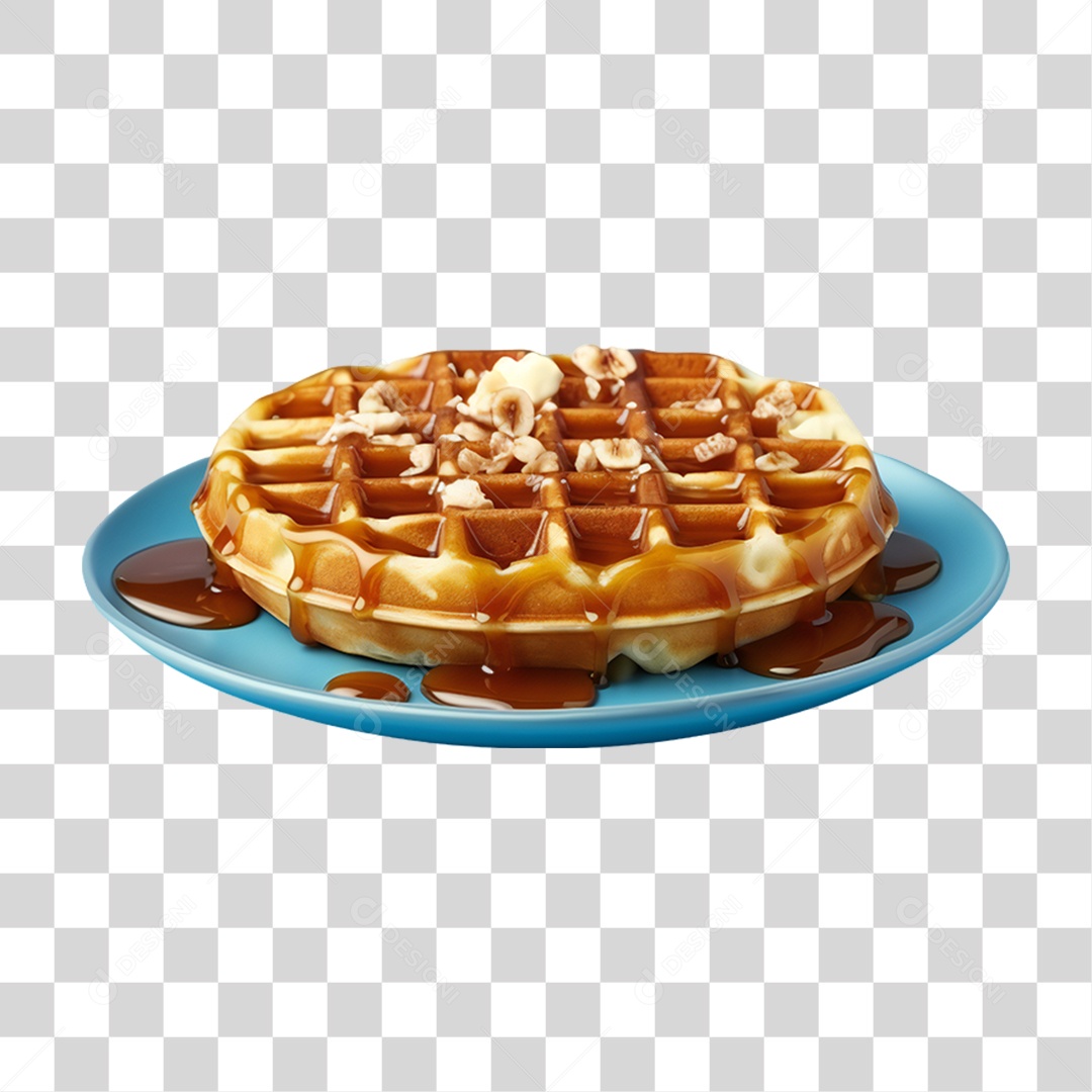 Waffles Com Calda PNG Transparente