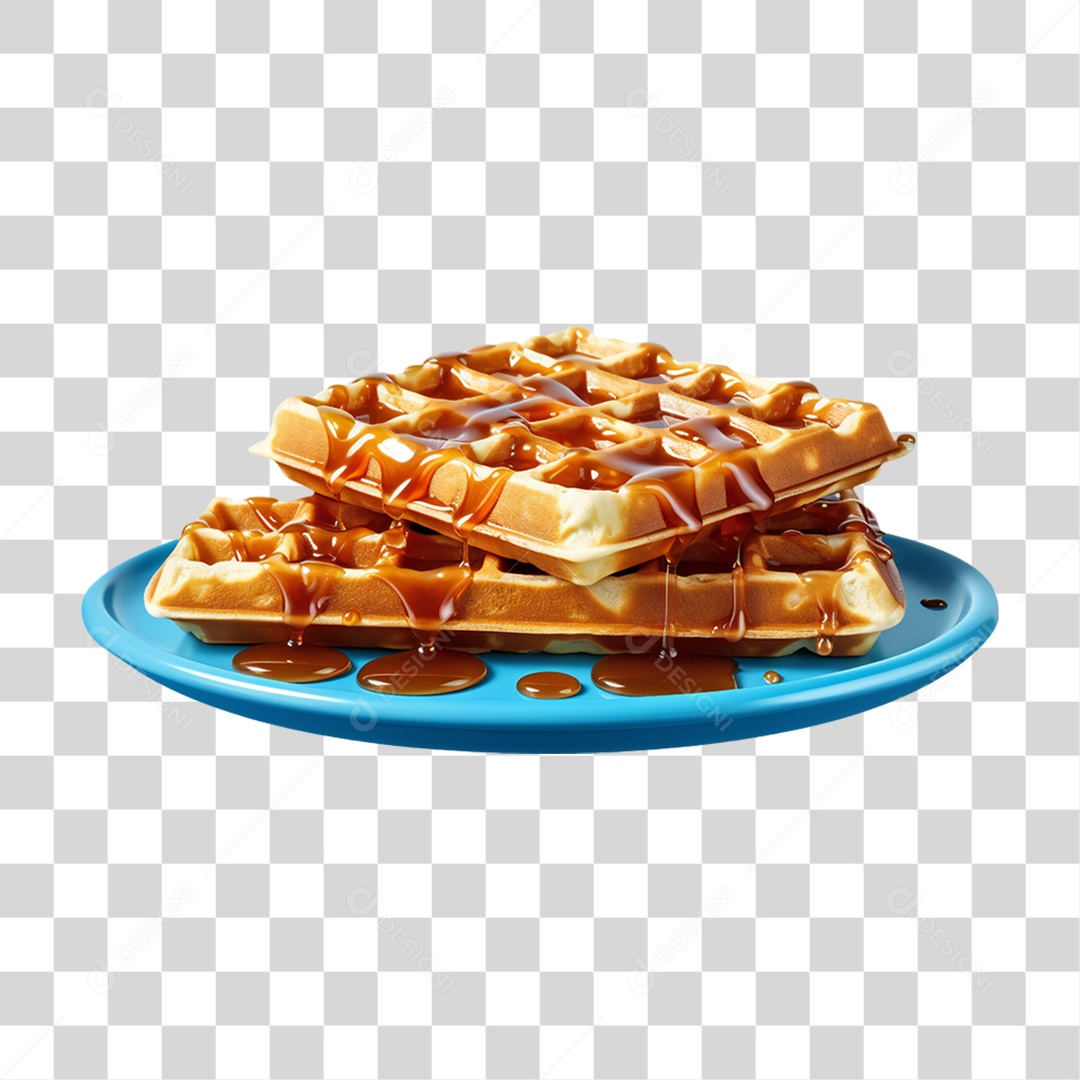 Waffles Com Calda PNG Transparente