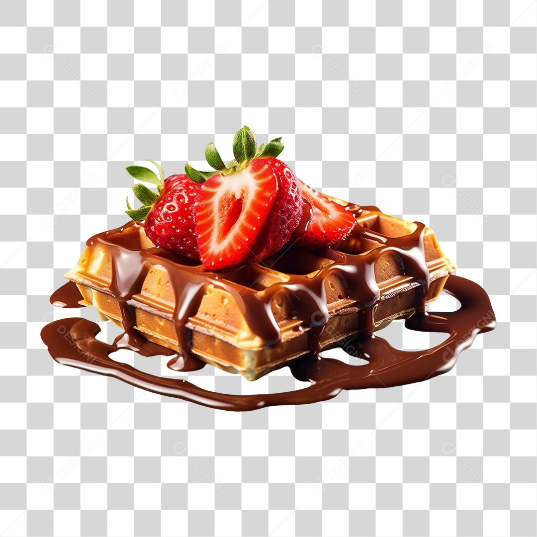 Waffles Com Calda PNG Transparente