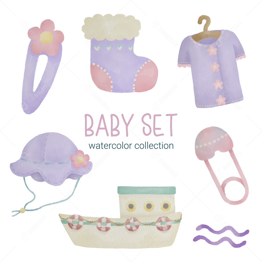 Itens de Bebê e Brinquedos Vetor EPS