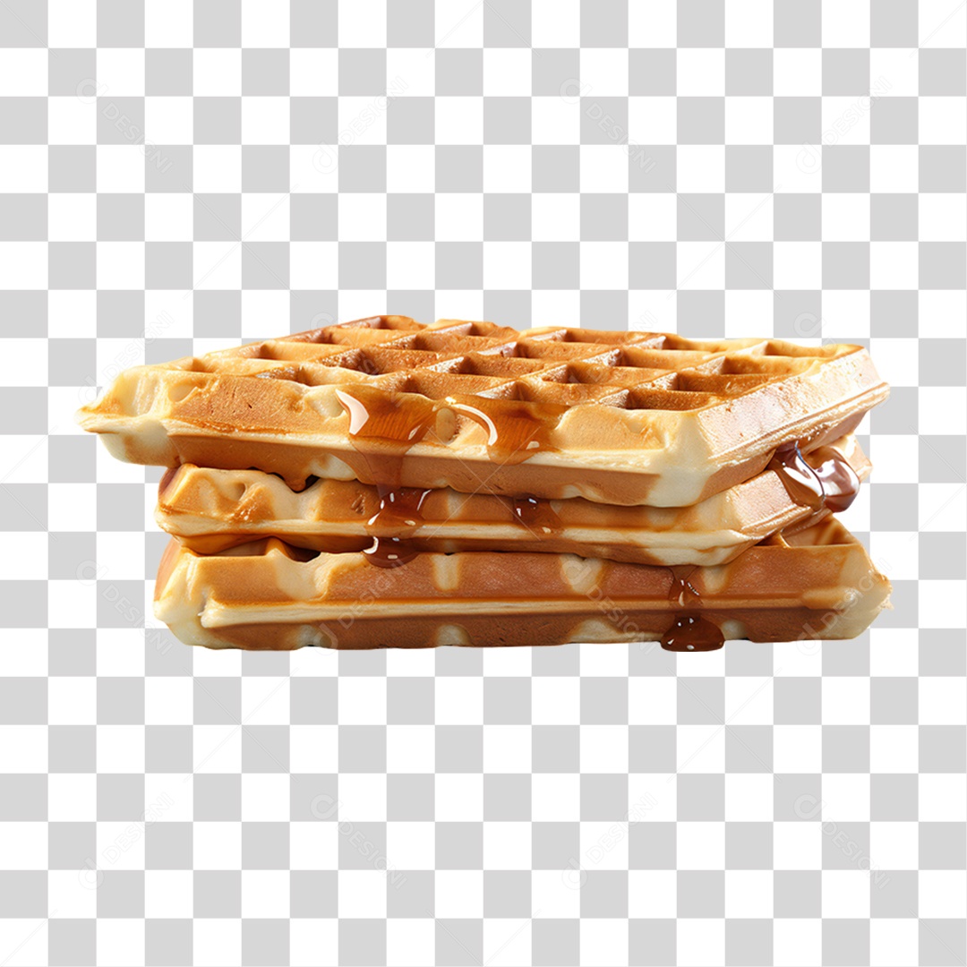 Waffles Com Calda PNG Transparente