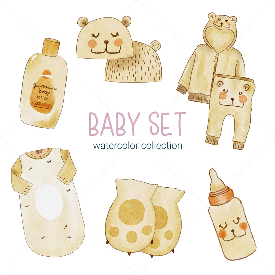 Itens de Bebê e Brinquedos Vetor EPS