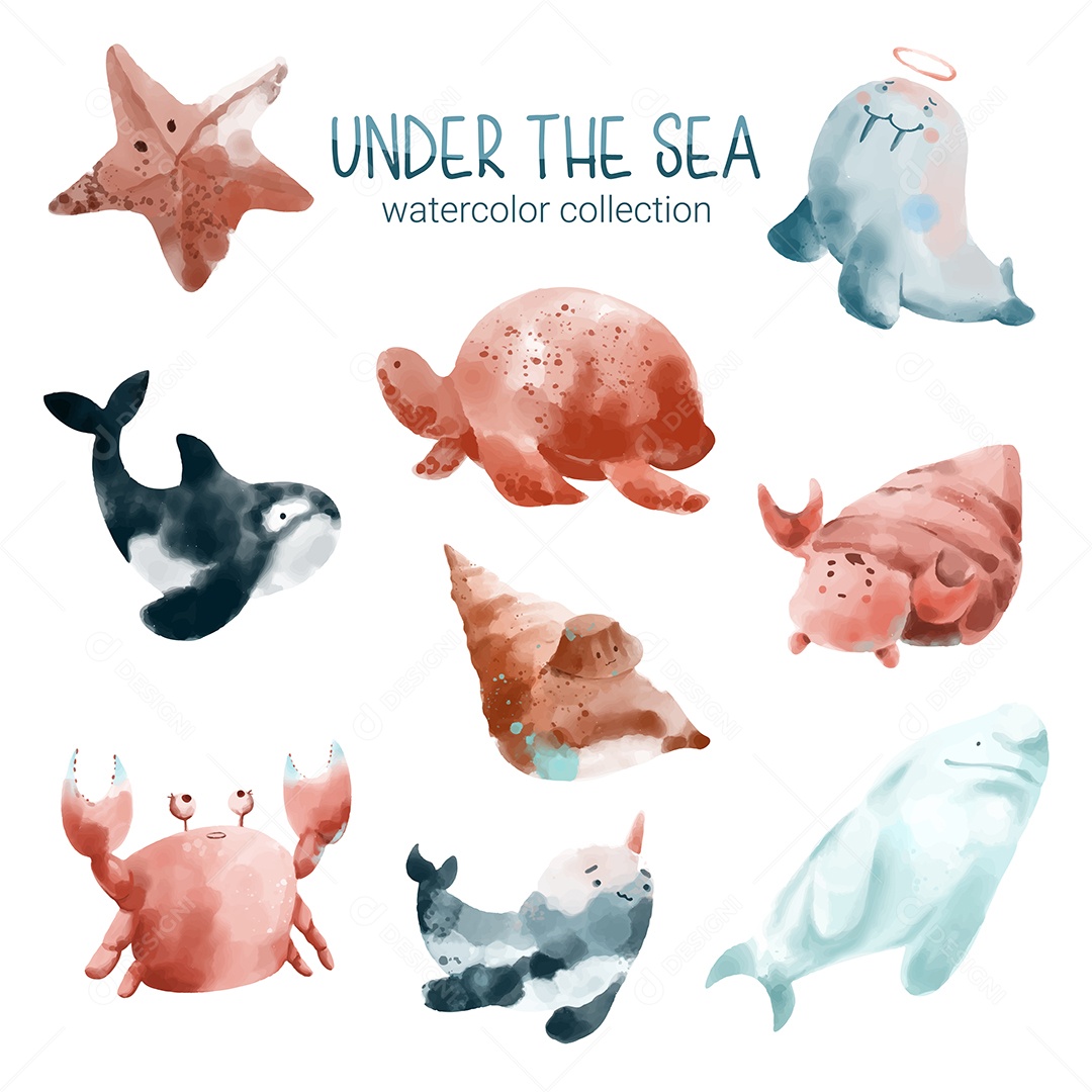 Vida Marinha Ilustração Vetor EPS