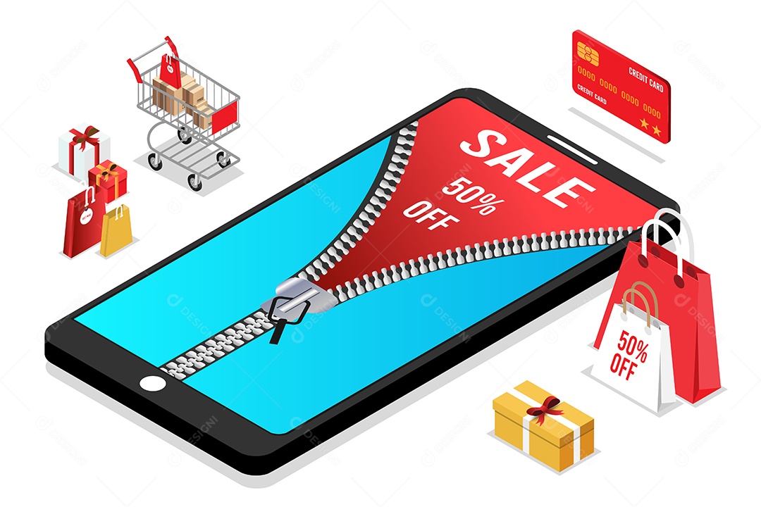 Loja Online Ilustração Vetor EPS