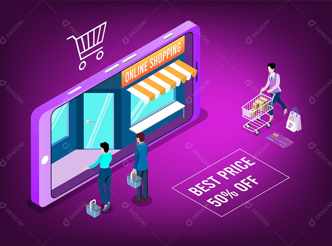 Loja Online Ilustração Vetor EPS