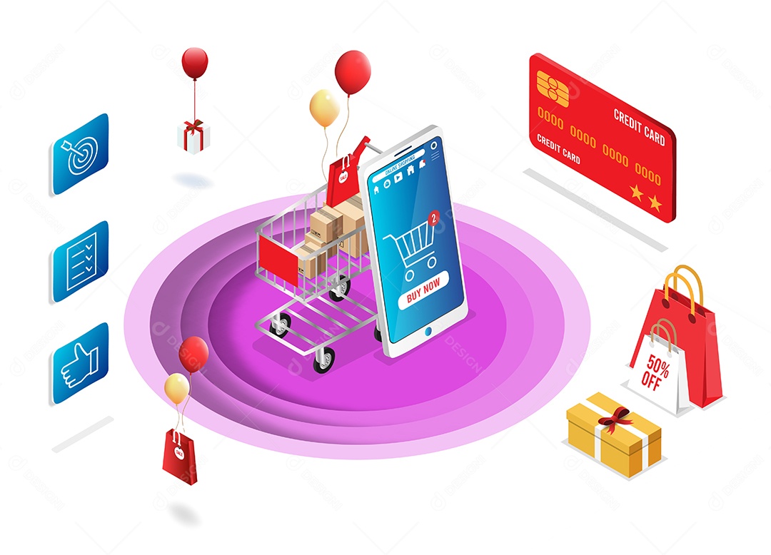 Loja Online Ilustração Vetor EPS