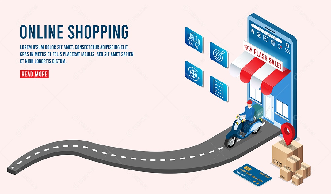 Loja Online Ilustração Vetor EPS