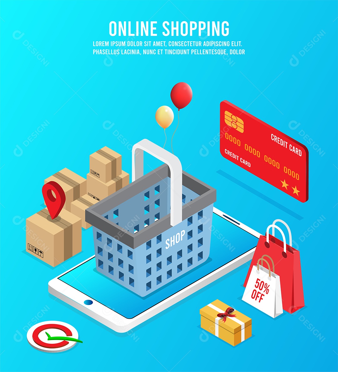 Loja Online Ilustração Vetor EPS