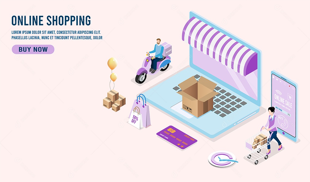 Loja Online Ilustração Vetor EPS