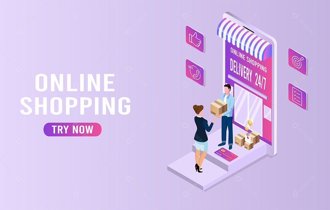 Loja Online Ilustração Vetor EPS