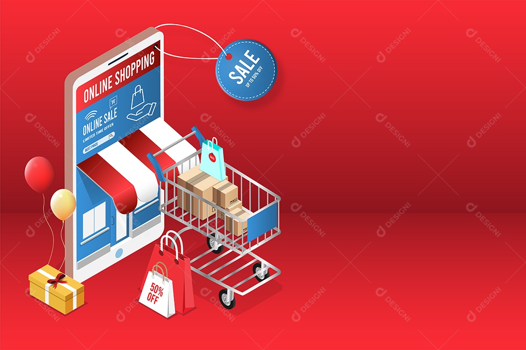 Loja Online Ilustração Vetor EPS