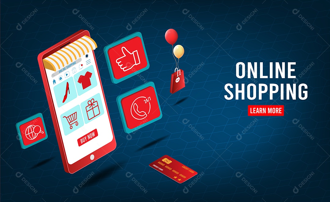 Loja Online Ilustração Vetor EPS