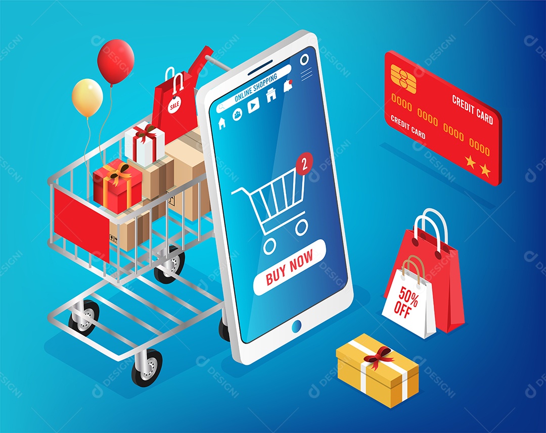 Loja Online Ilustração Vetor EPS