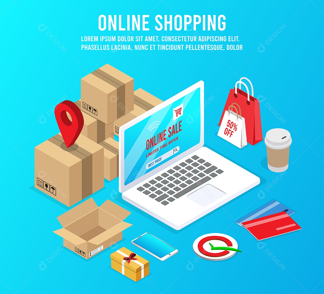 Loja Online Ilustração Vetor EPS