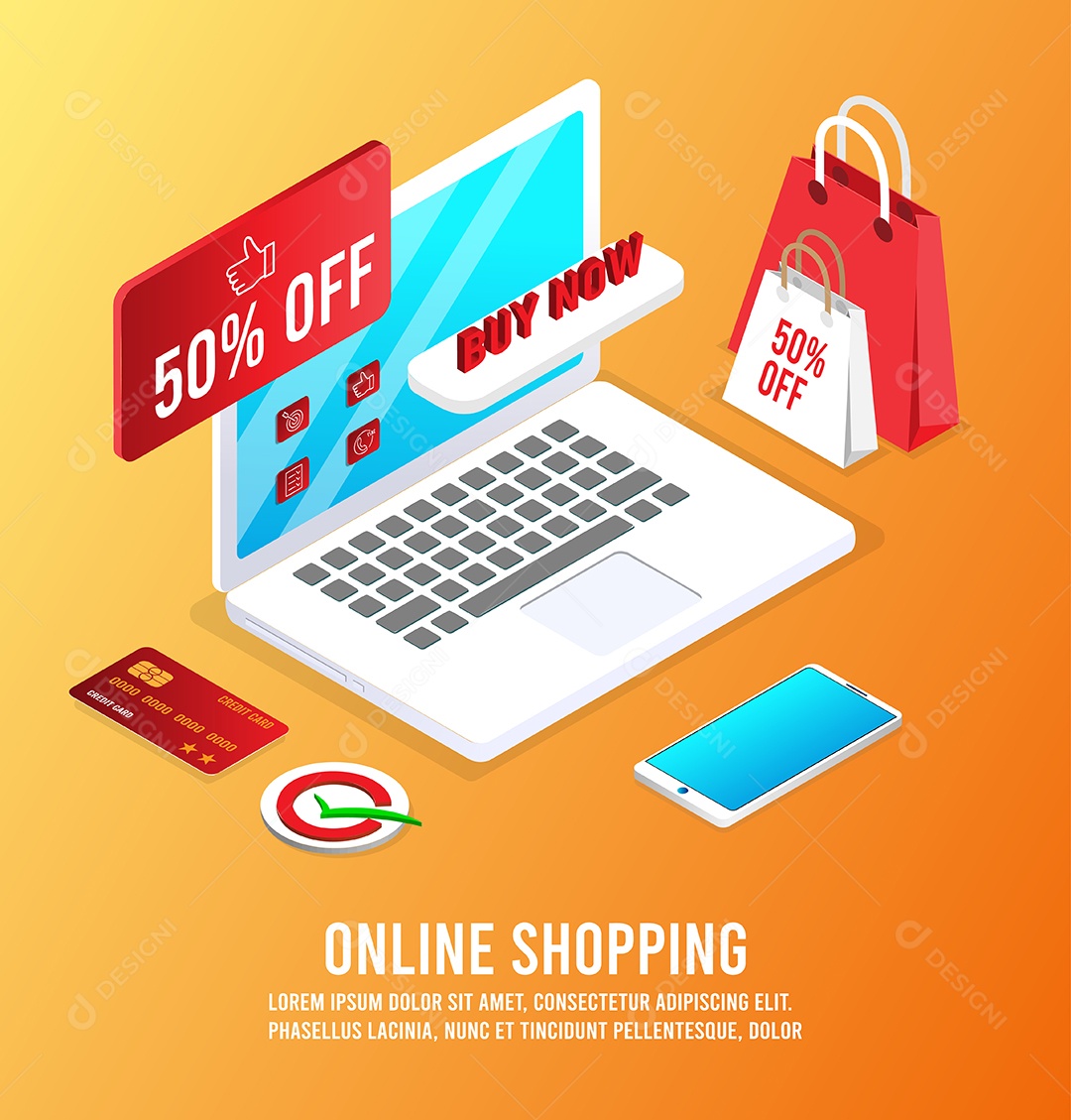 Loja Online Ilustração Vetor EPS