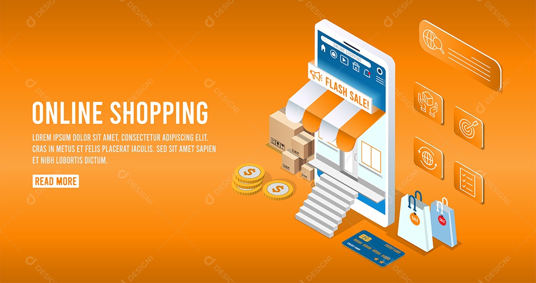 Loja Online Ilustração Vetor EPS