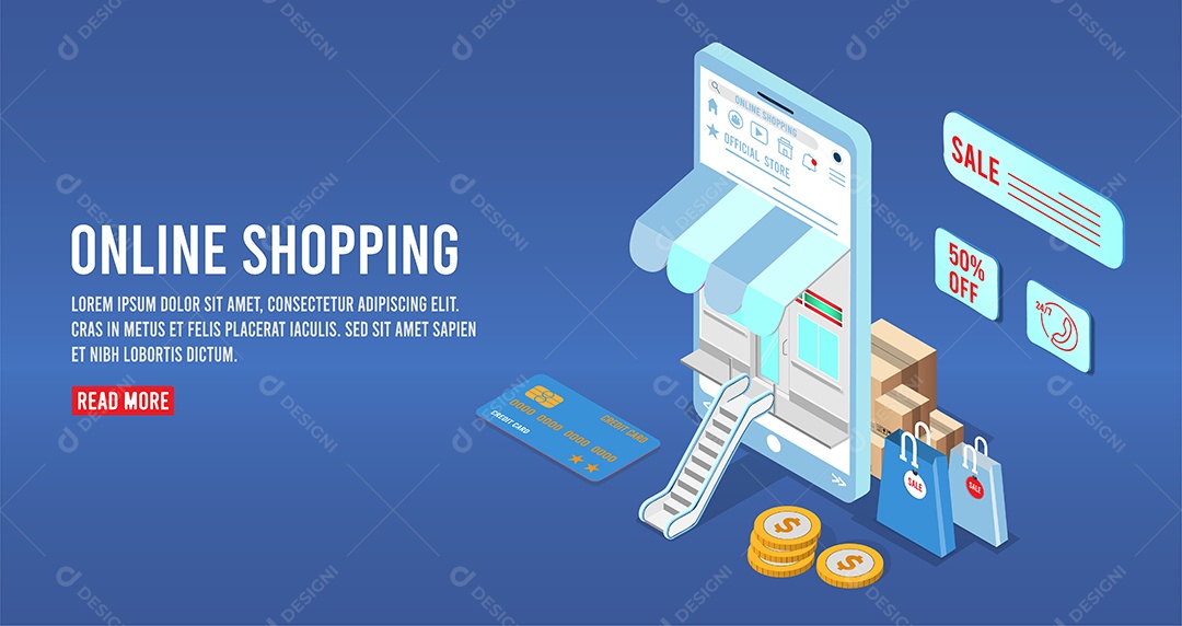 Loja Online Ilustração Vetor EPS