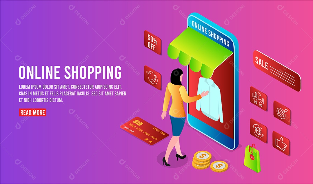 Loja Online Ilustração Vetor EPS