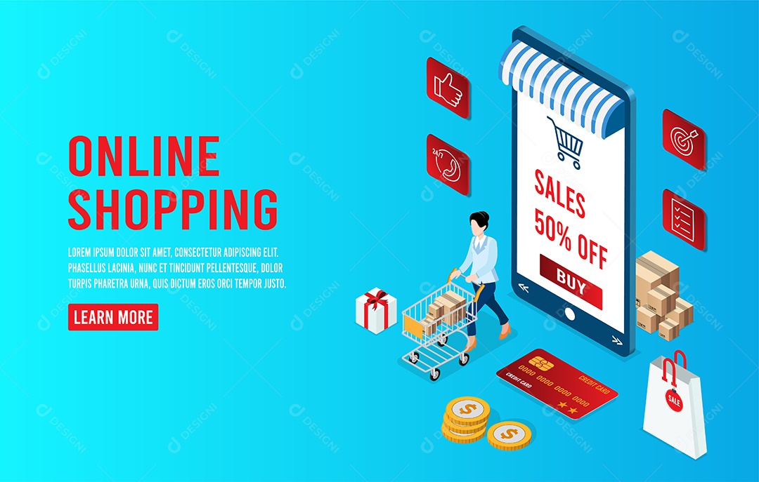 Loja Online Ilustração Vetor EPS