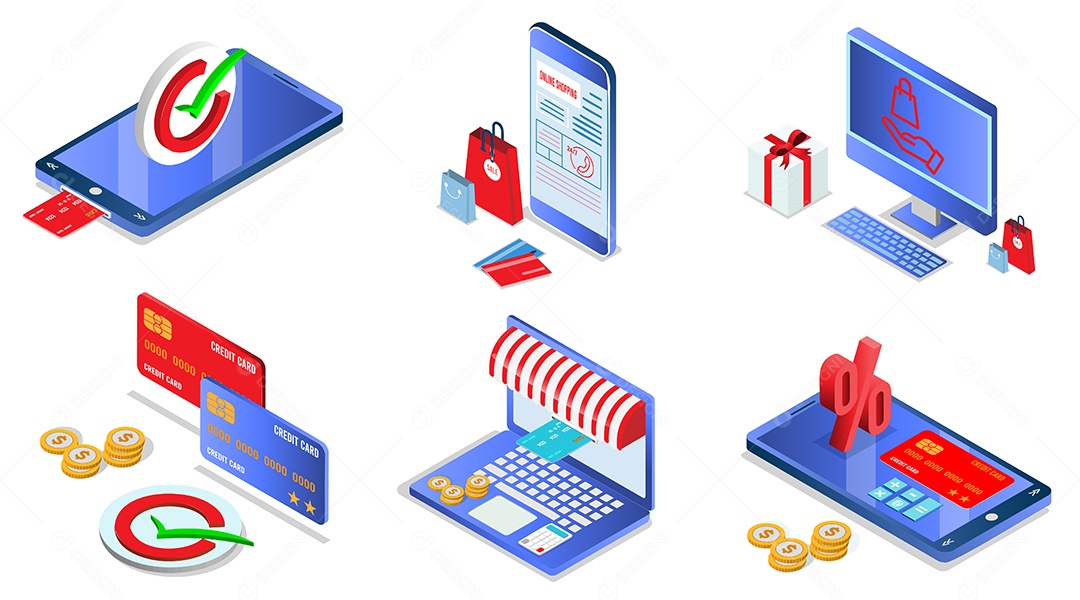 Loja Online Ilustração Vetor EPS