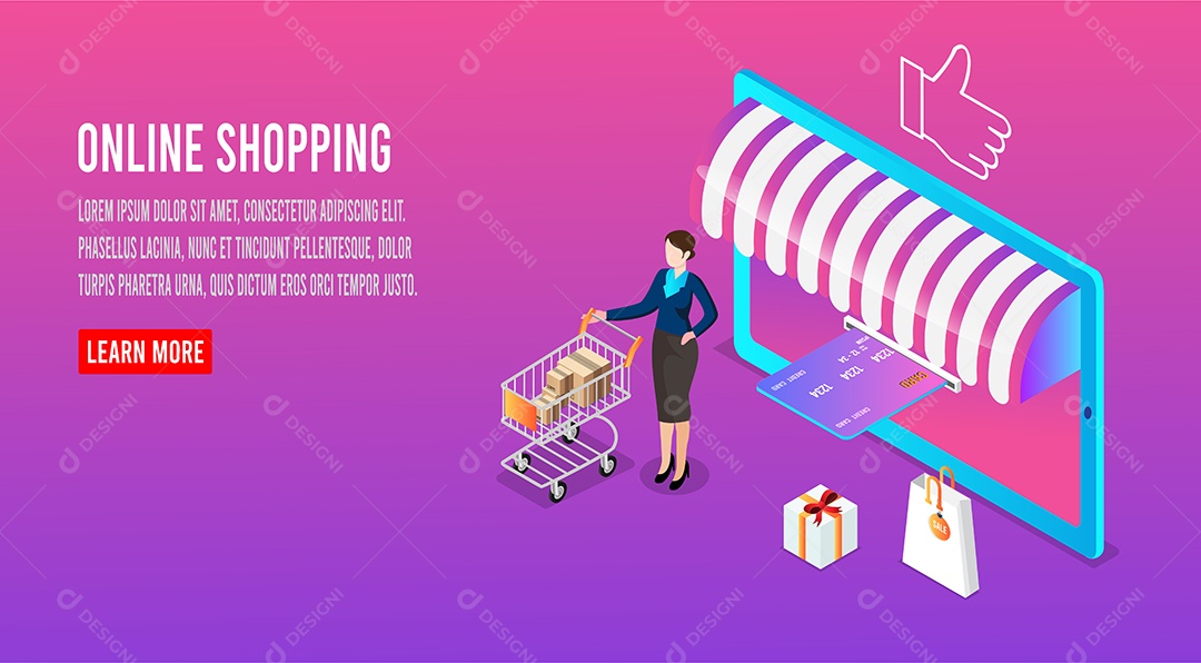 Compras Online Ilustração Vetor EPS