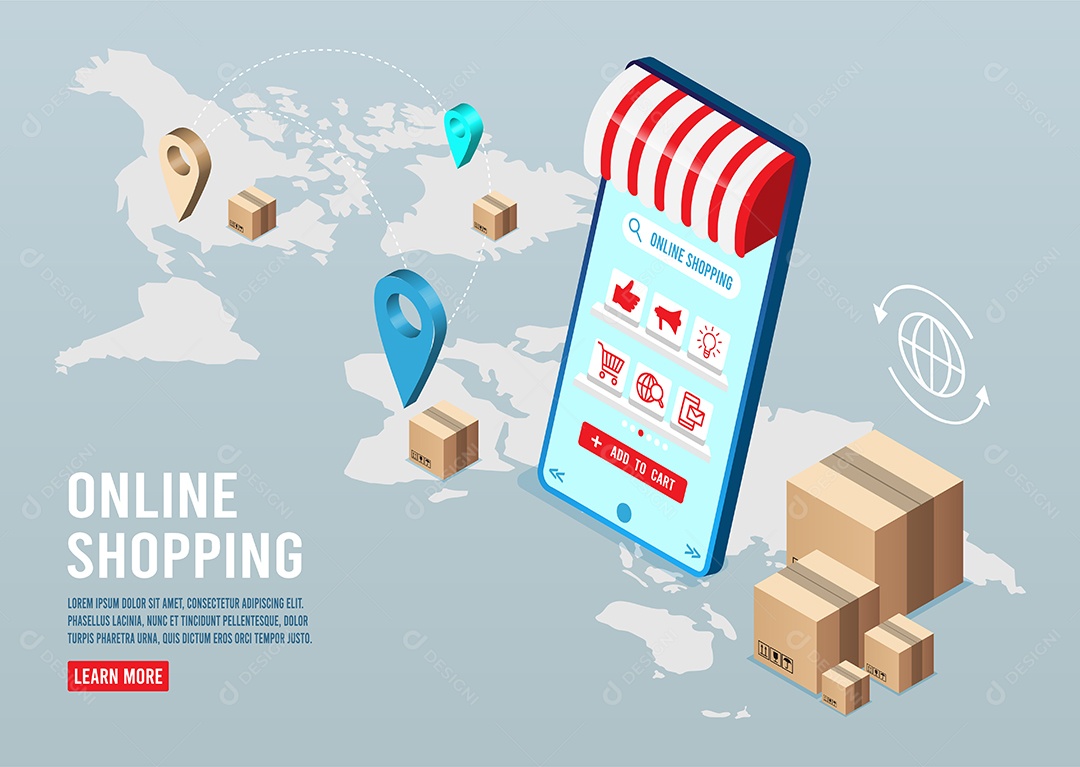 Lojas Online Ilustração Vetor EPS