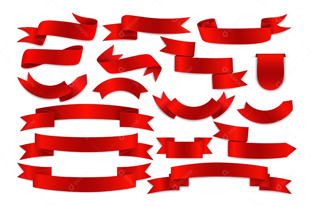 Conjunto de Fitas Vermelhas Vetor EPS