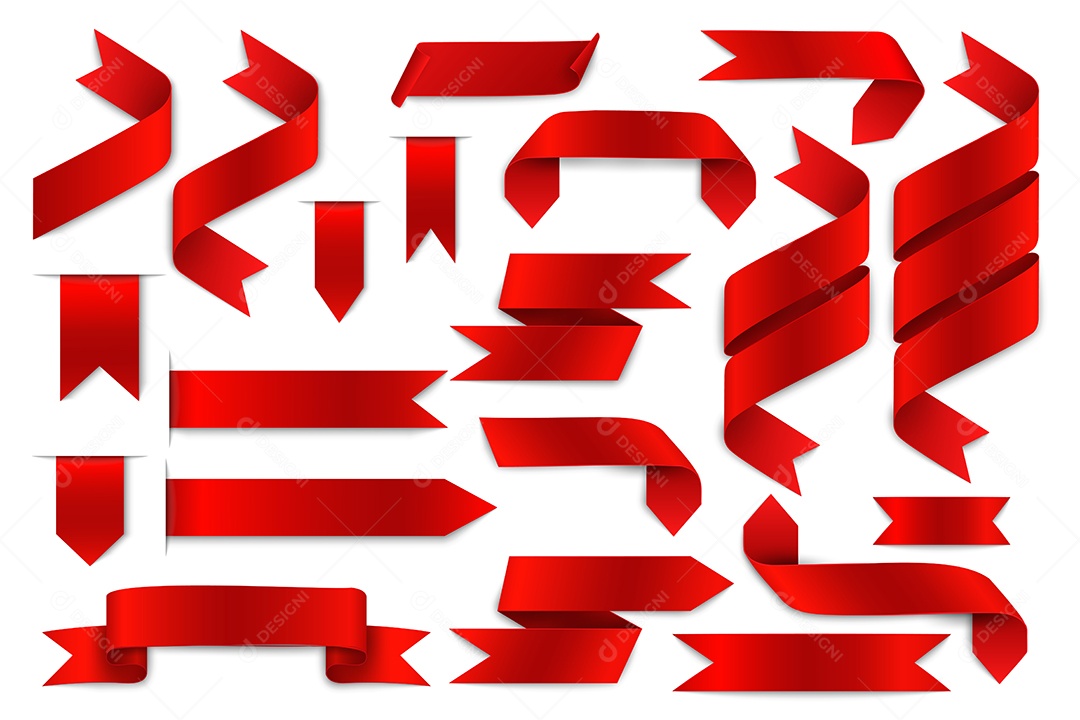 Conjunto de Fitas Vermelhas Vetor EPS
