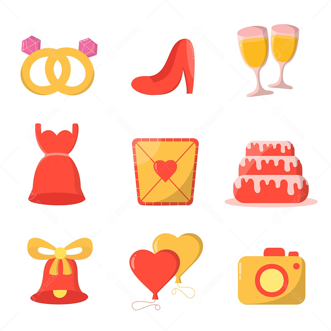 Conjunto de itens para Namorados Vetor EPS