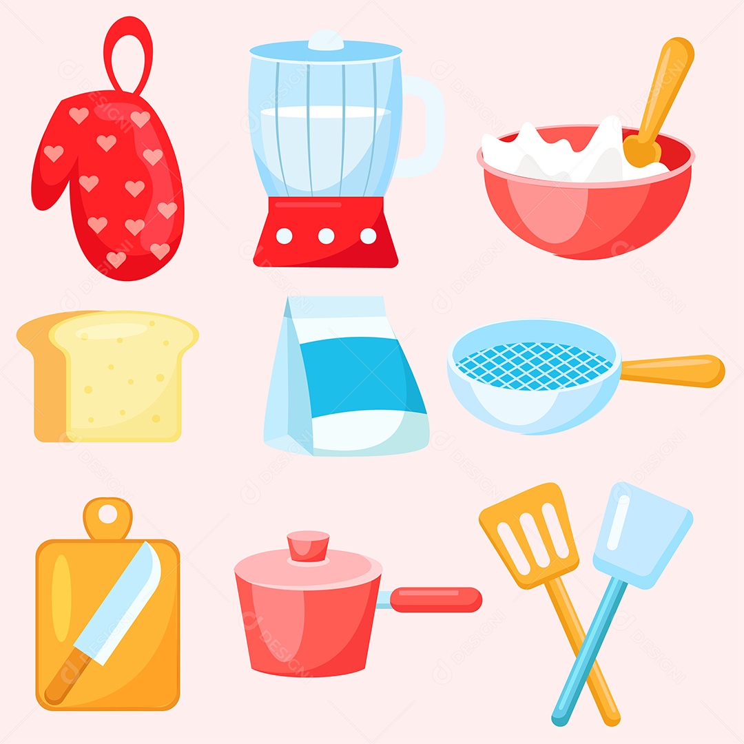 Conjunto de itens e Cozinha Vetor EPS
