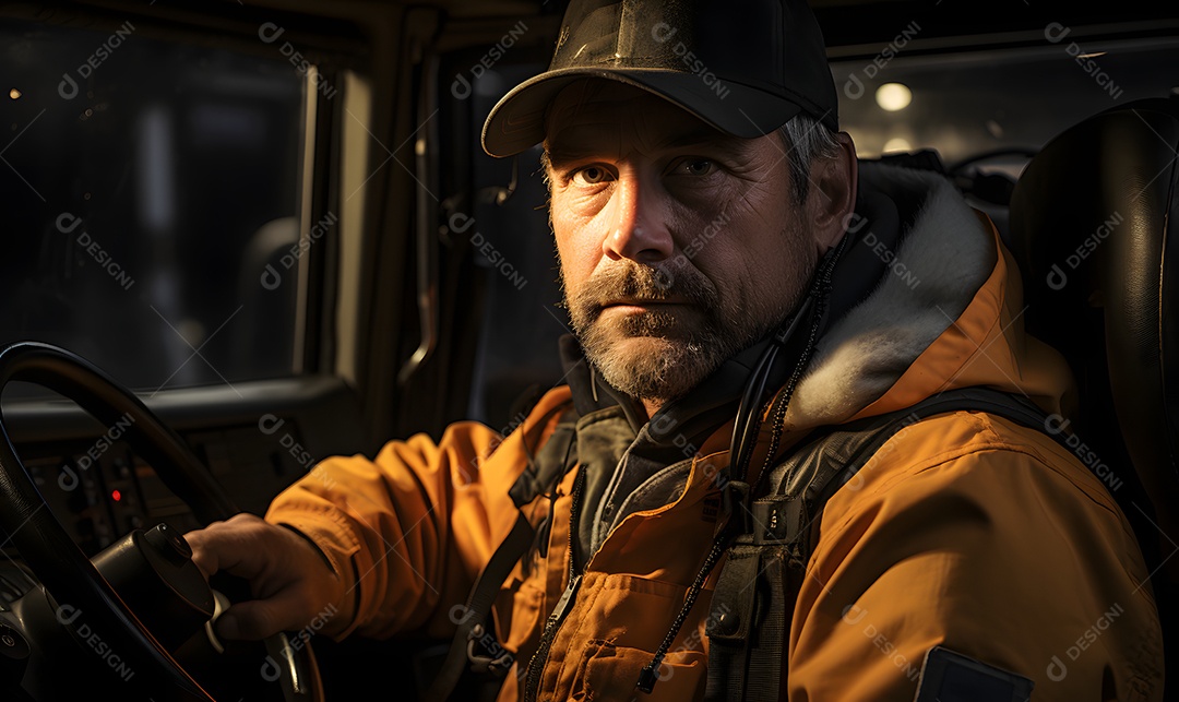 Homem caminhoneiro sorridente