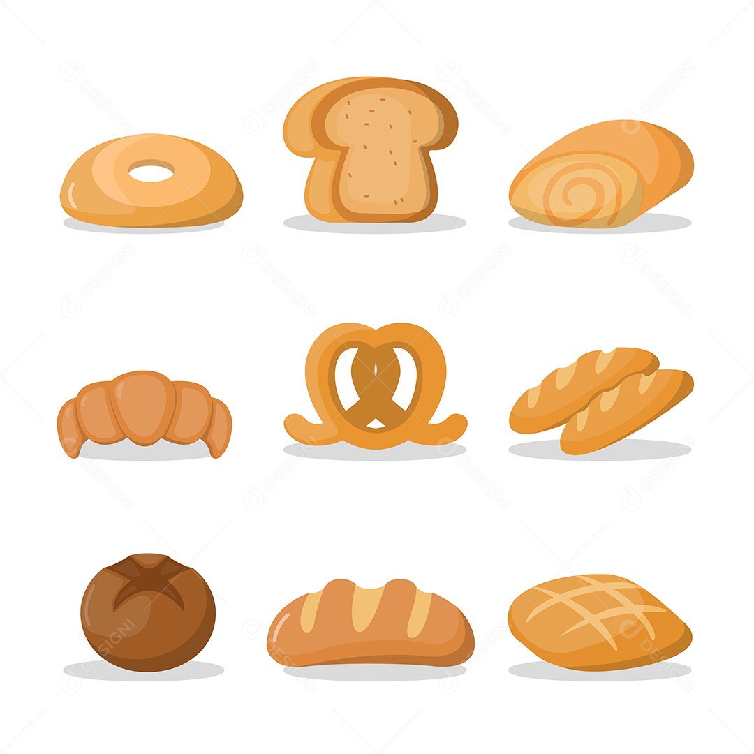 Conjunto de Pães Vetor EPS