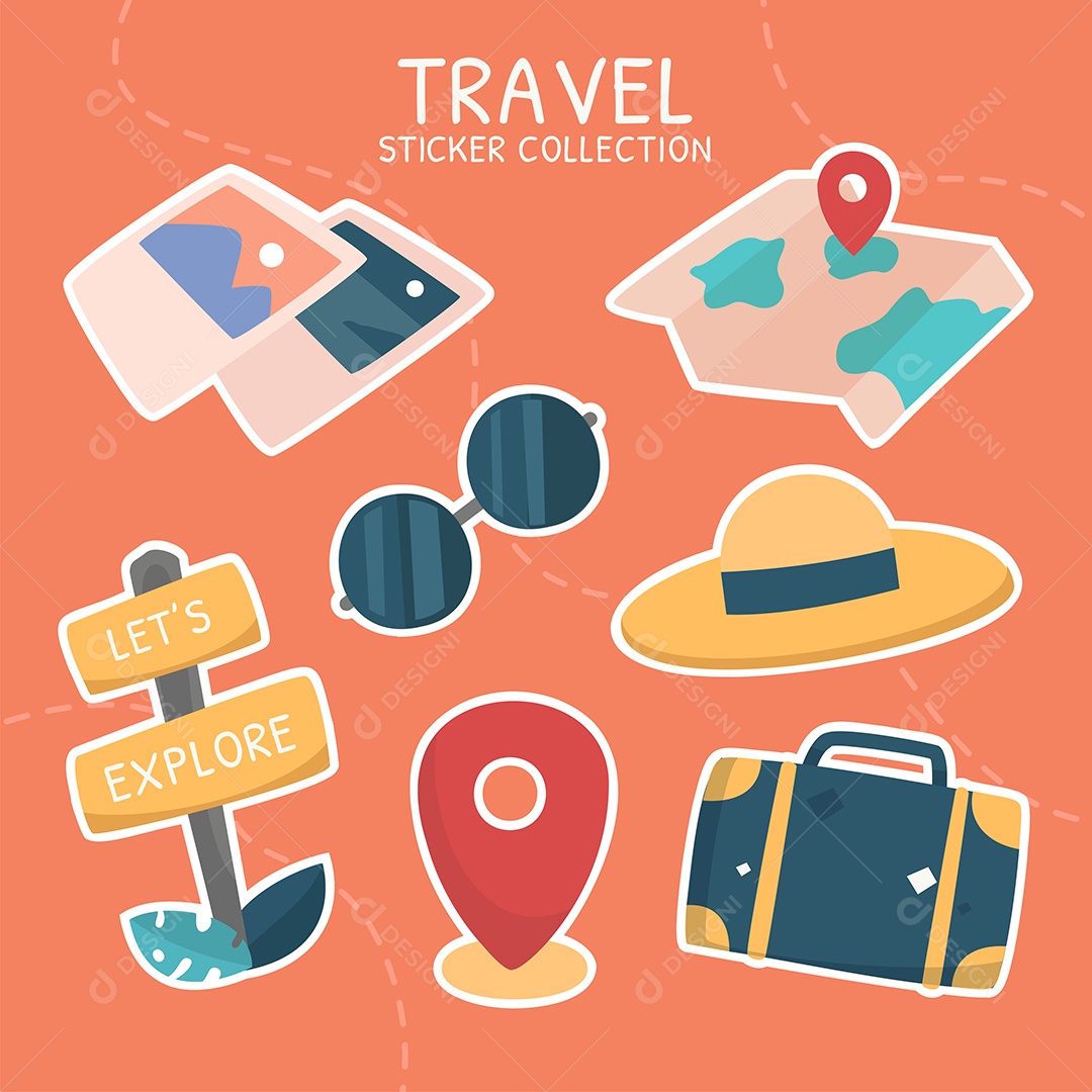 Conjunto de Itens para Viagens Vetor EPS