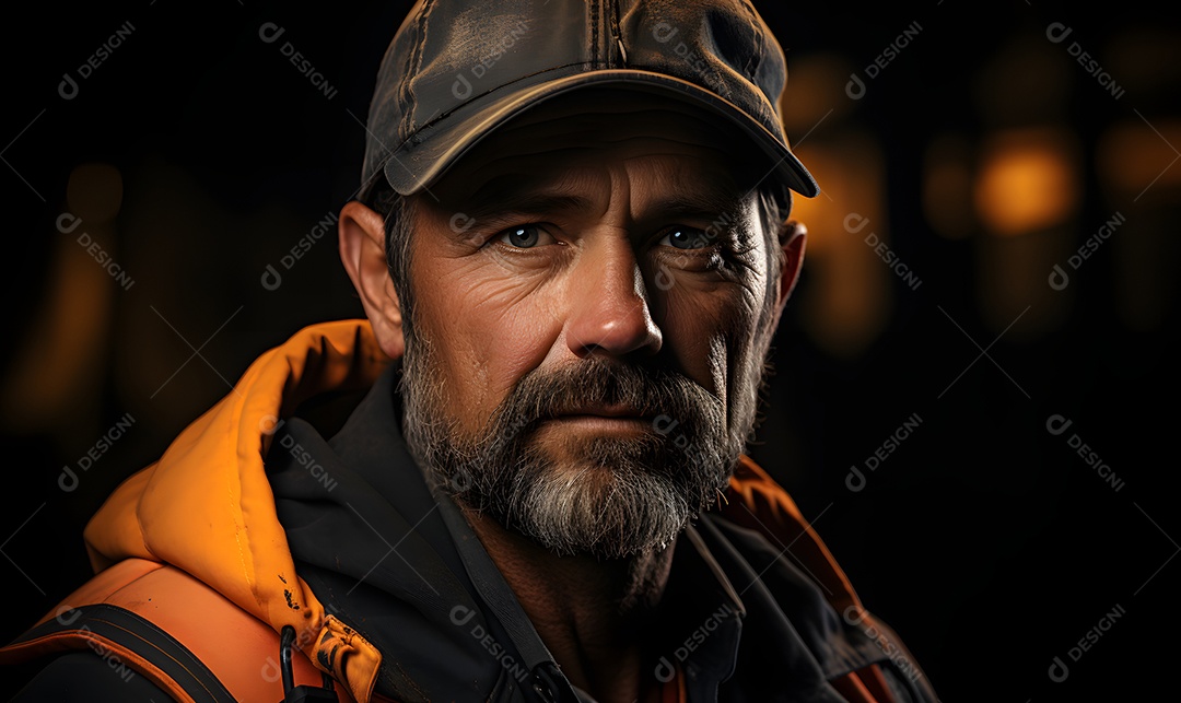 Homem caminhoneiro sorridente