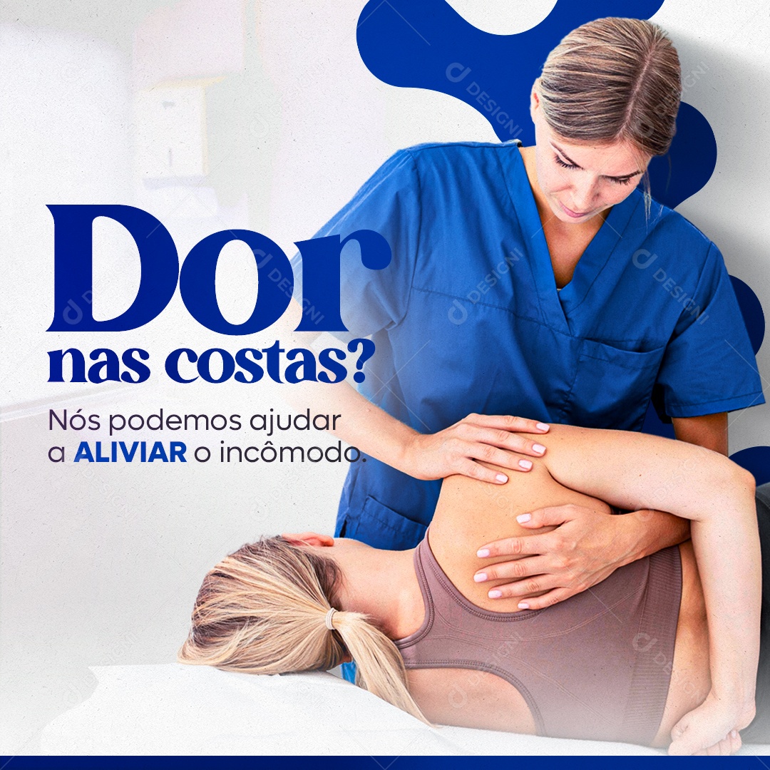 Social Media Dor Nas Costas Ajudar a Aliviar o Incômodo PSD Editável