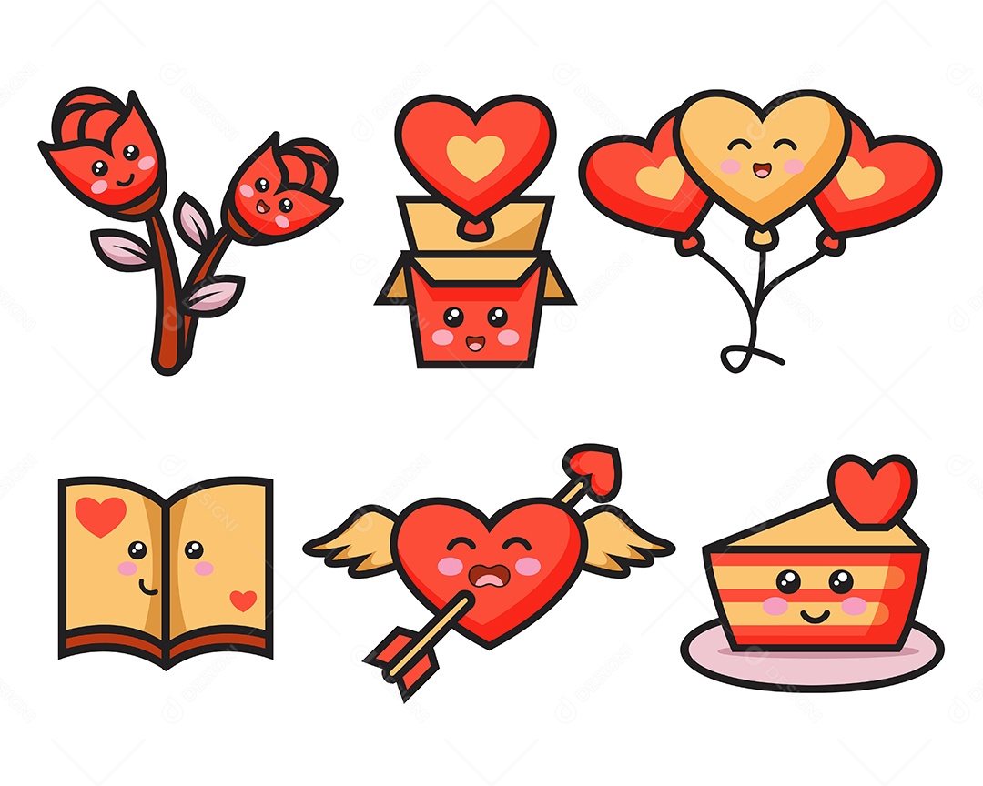 Conjunto de Itens para Namorados Vetor EPS