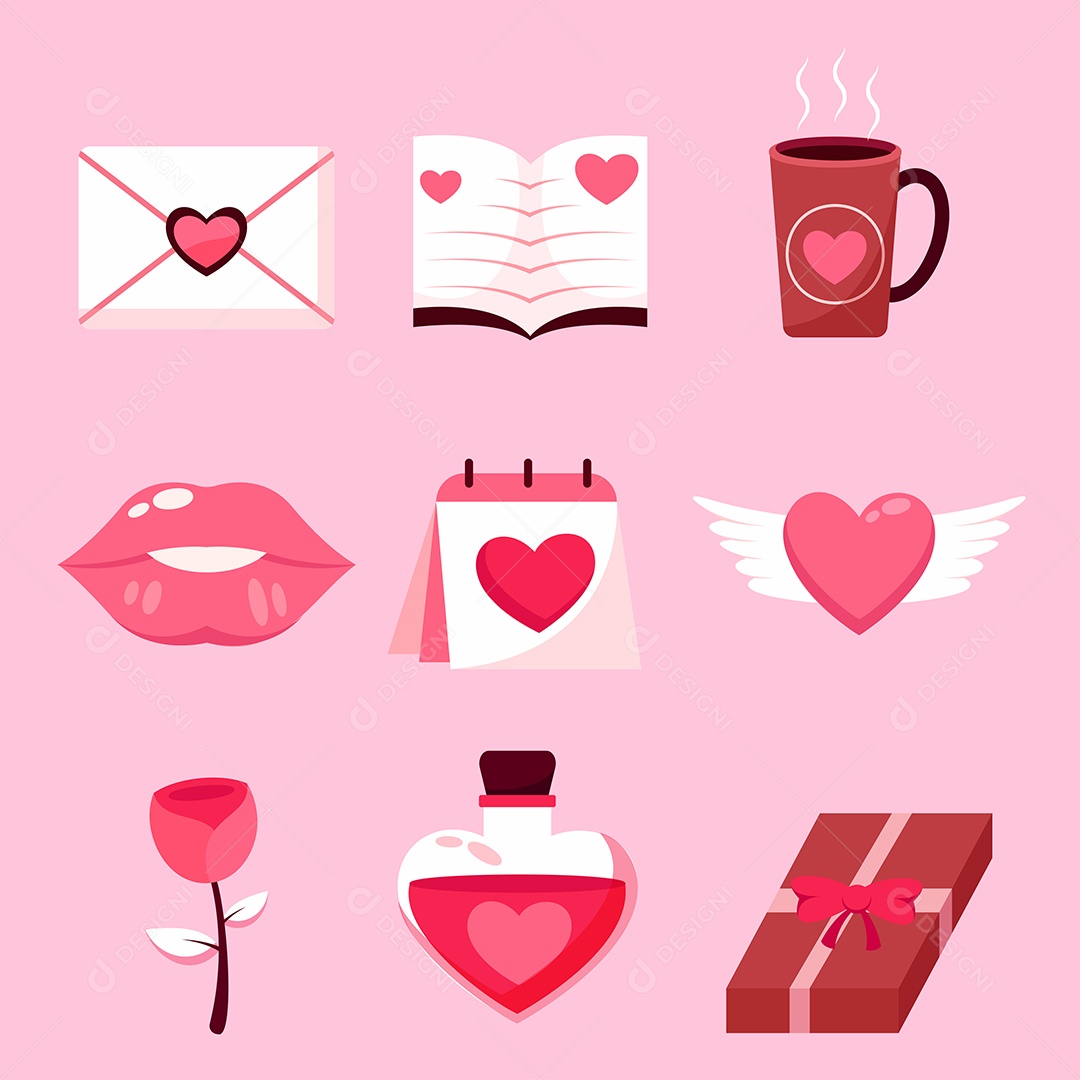 Conjunto de Itens para Namorados Vetor EPS