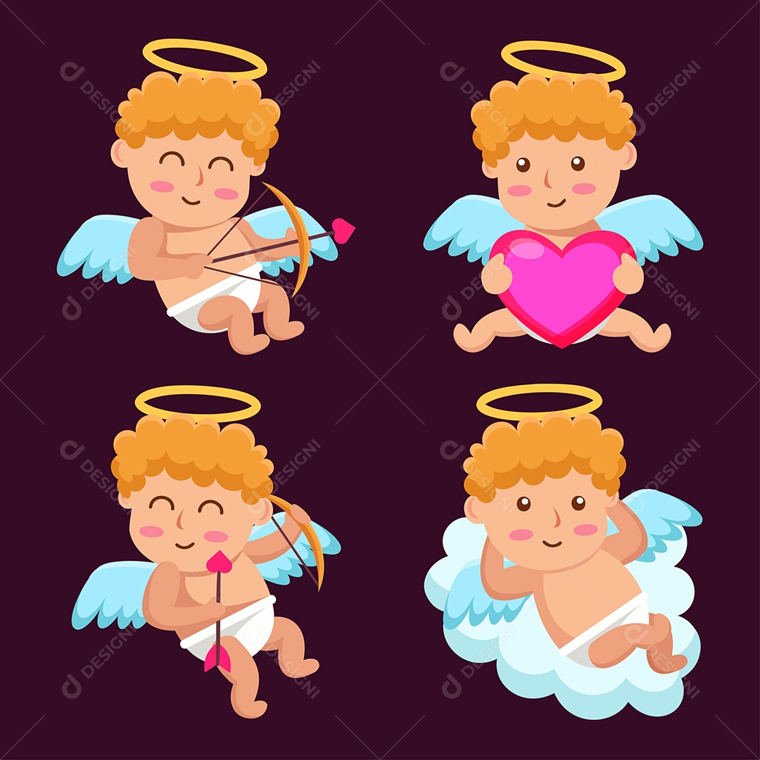 Conjunto de Cupidos Vetor EPS