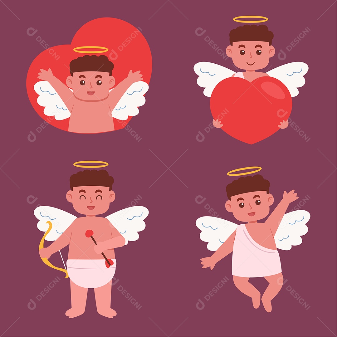 Conjunto de Cupido Ilustração Vetor EPS