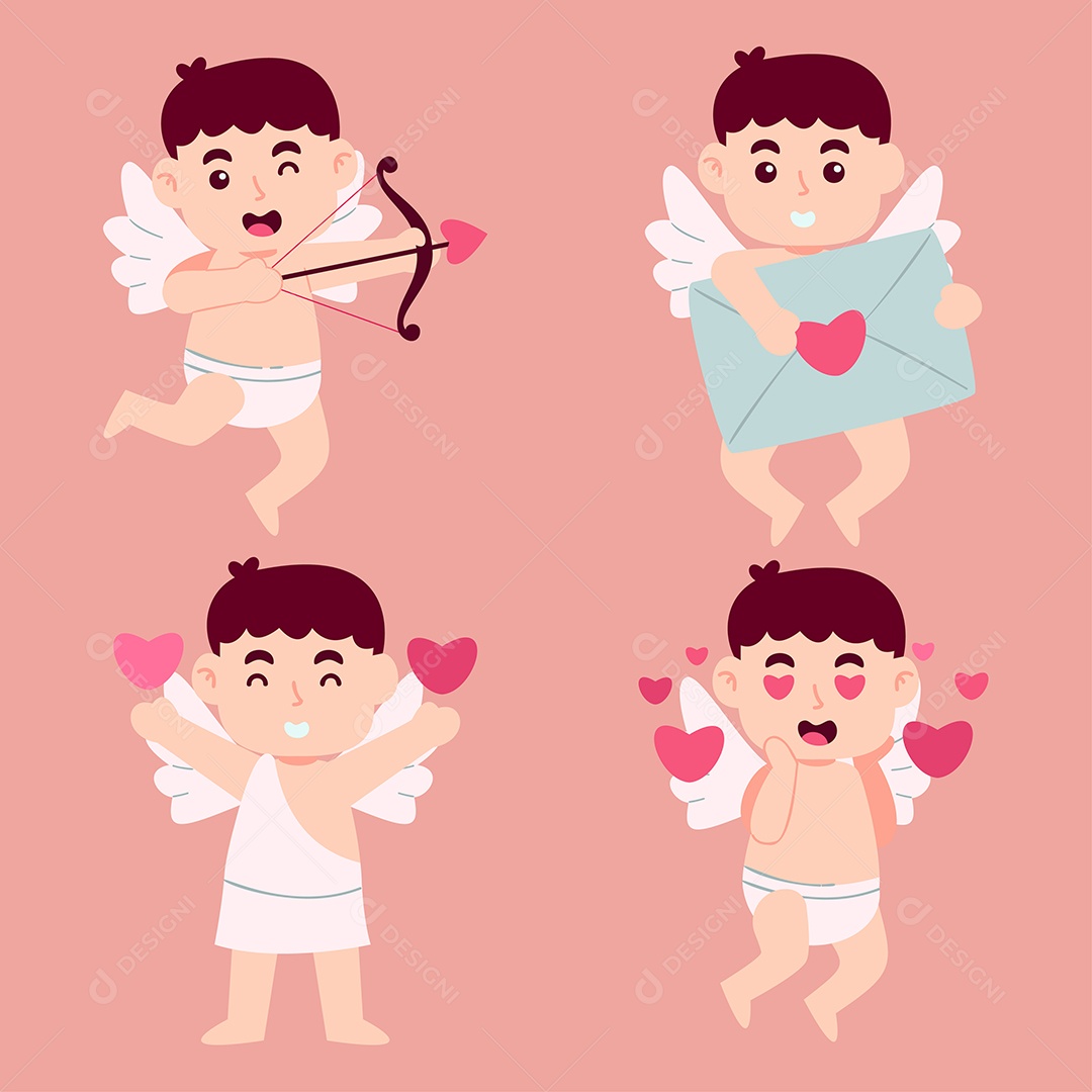 Conjunto de Cupido Ilustração Vetor EPS