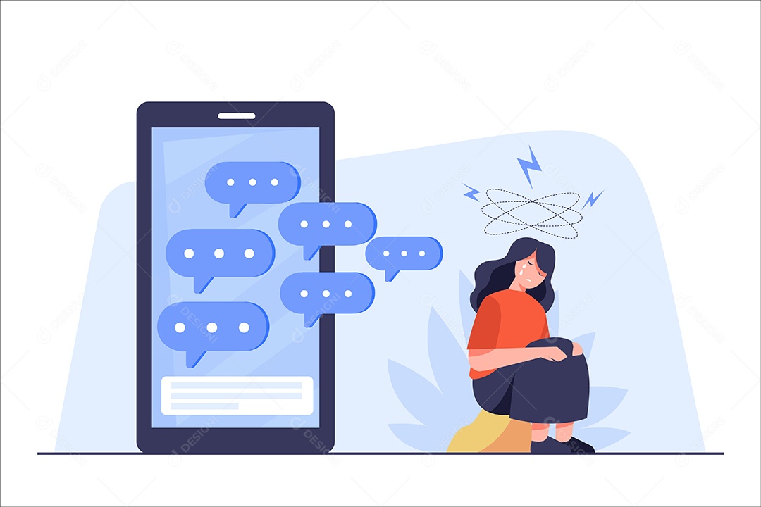 Mulher Triste Sentada Vetor EPS