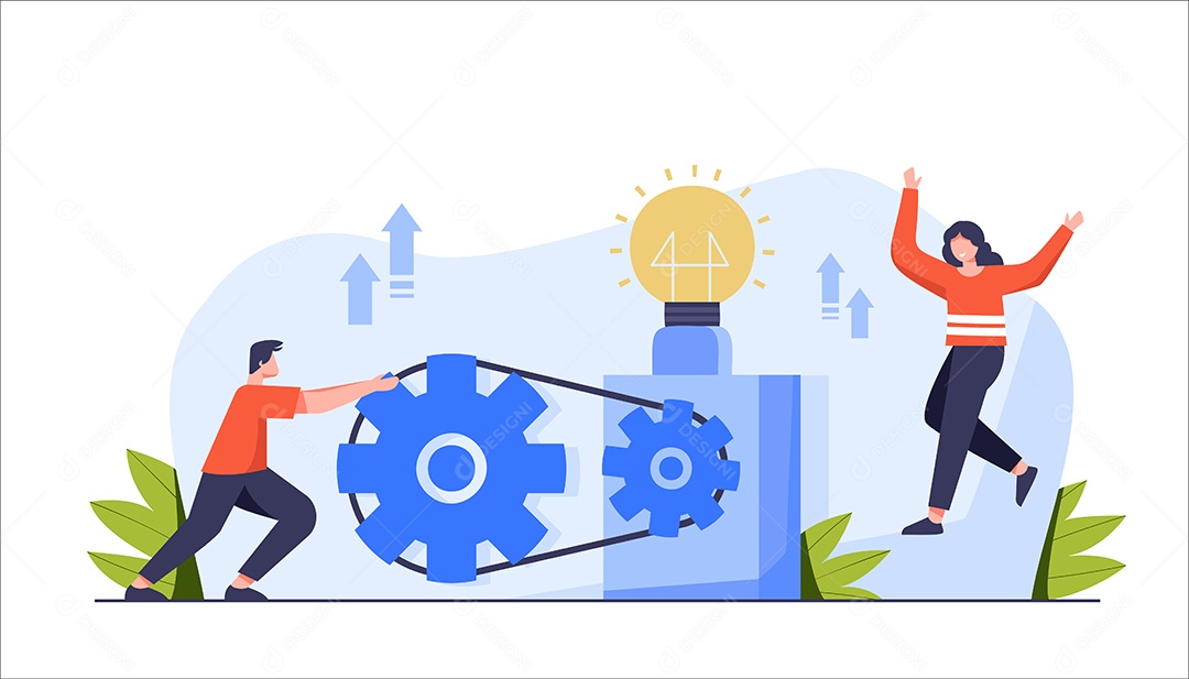 Empresário e Empresária Vetor EPS