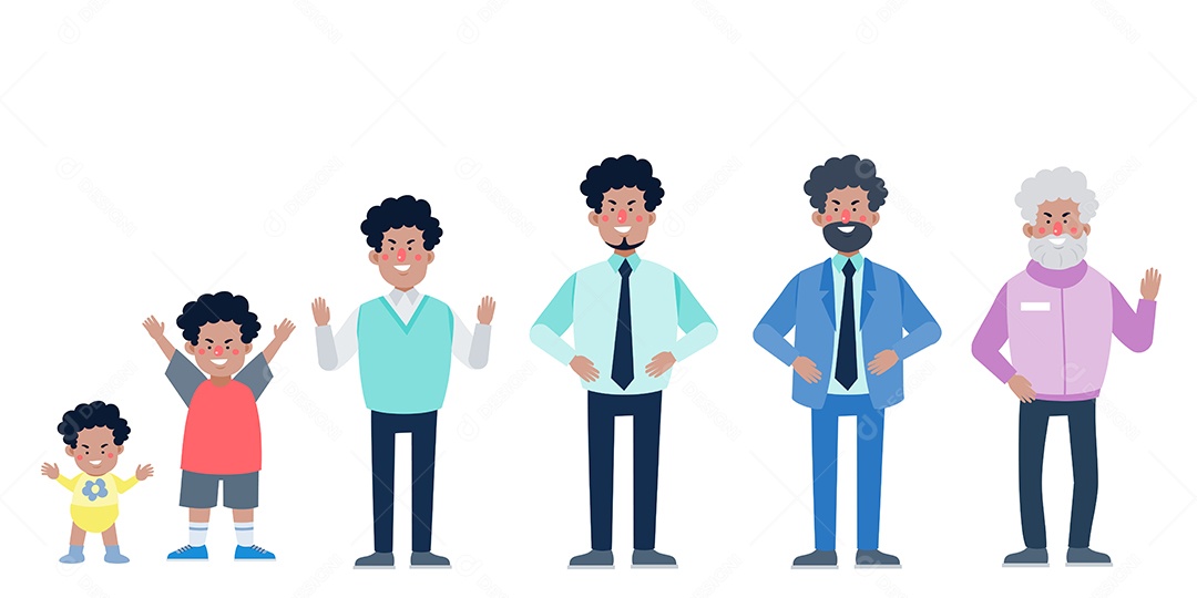 Ciclo da Vida Humana Ilustração Vetor EPS