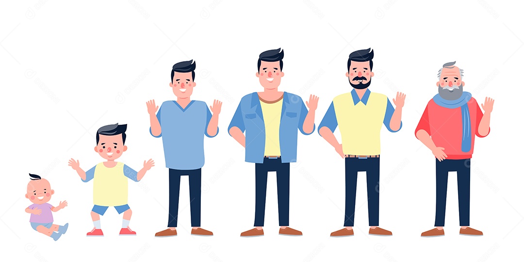 Ciclo da Vida Humana Ilustração Vetor EPS