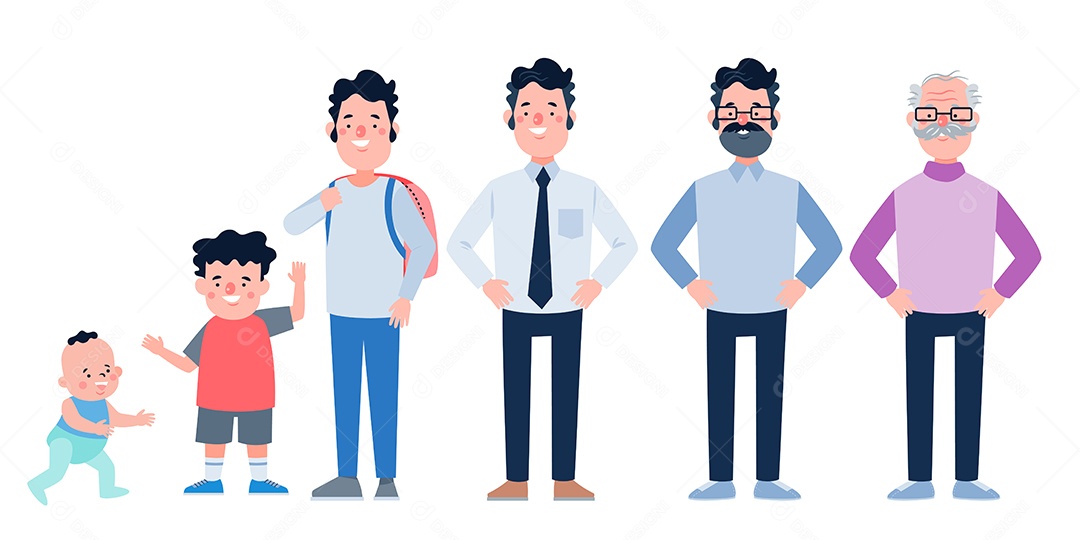 Ciclo da Vida Humana Ilustração Vetor EPS