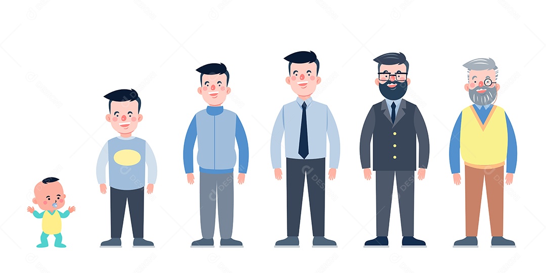 Ciclo da Vida Humana Ilustração Vetor EPS