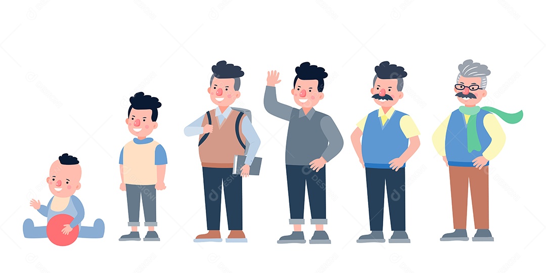 Ciclo da Vida Humana Ilustração Vetor EPS