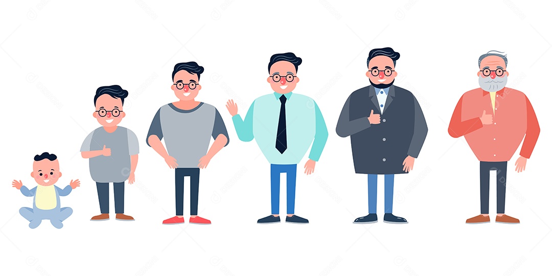 Ciclo da Vida Humana Ilustração Vetor EPS