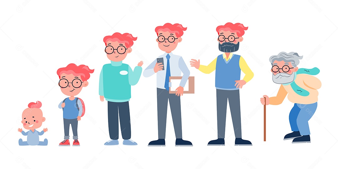 Ciclo da Vida Humana Ilustração Vetor EPS